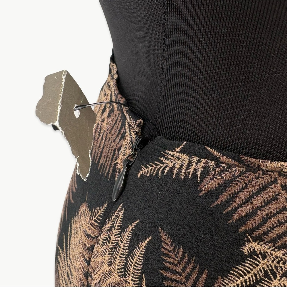 Vintage Calvin Klein Silk Maxi Skirt Bias Cut 90s Minimalist Size 4 Black Tan - Picture 11 of 16